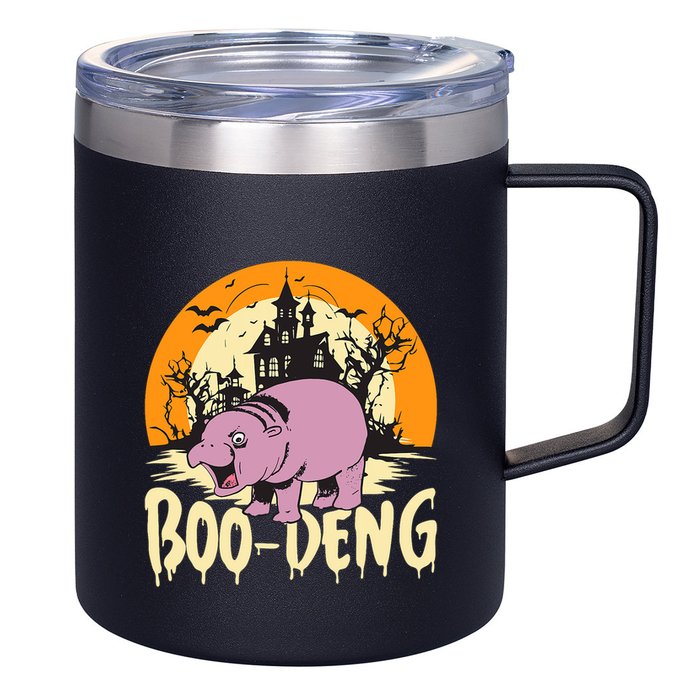 Moo Deng Halloween Boo Deng Halloween 12oz Stainless Steel Coffee Mug