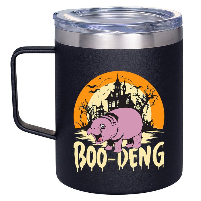 Moo Deng Halloween Boo Deng Halloween 12oz Stainless Steel Coffee Mug