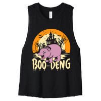 Moo Deng Halloween Boo Deng Halloween Women's Racerback Cropped Tank