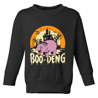 Moo Deng Halloween Boo Deng Halloween Toddler Sweatshirt
