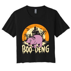 Moo Deng Halloween Boo Deng Halloween Women's Crop Top Tee