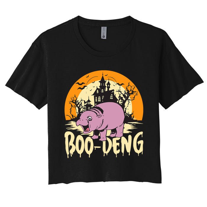 Moo Deng Halloween Boo Deng Halloween Women's Crop Top Tee