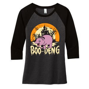 Moo Deng Halloween Boo Deng Halloween Women's Tri-Blend 3/4-Sleeve Raglan Shirt