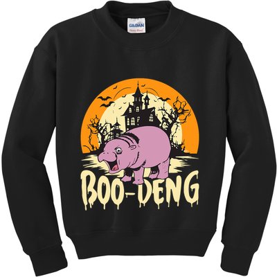 Moo Deng Halloween Boo Deng Halloween Kids Sweatshirt