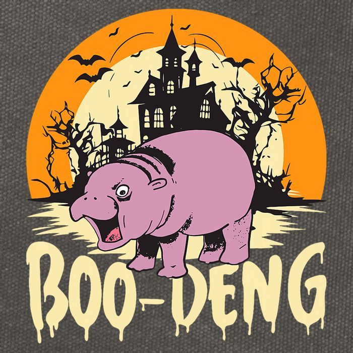 Moo Deng Halloween Boo Deng Halloween Cotton Canvas Backpack