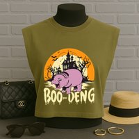 Moo Deng Halloween Boo Deng Halloween Garment-Dyed Women's Muscle Tee