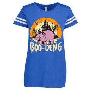 Moo Deng Halloween Boo Deng Halloween Enza Ladies Jersey Football T-Shirt