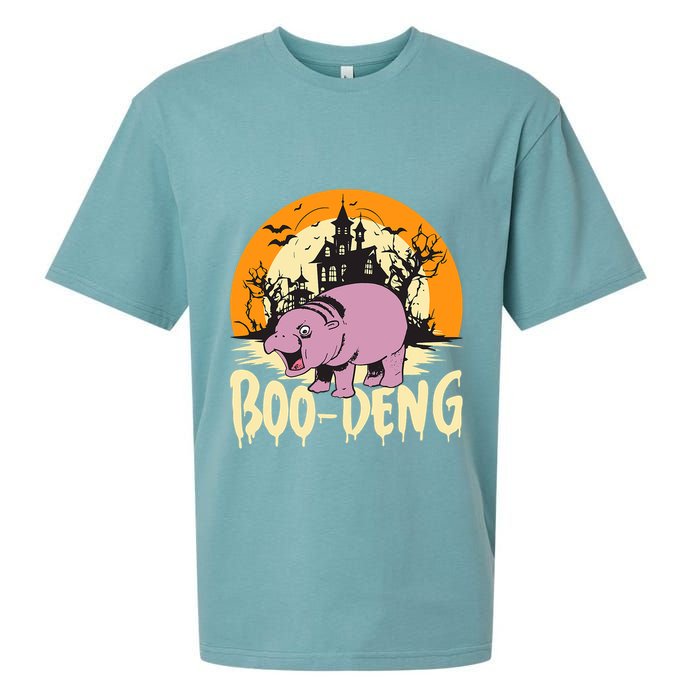 Moo Deng Halloween Boo Deng Halloween Sueded Cloud Jersey T-Shirt