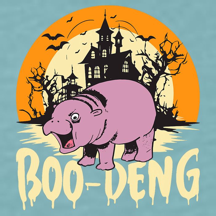 Moo Deng Halloween Boo Deng Halloween Sueded Cloud Jersey T-Shirt
