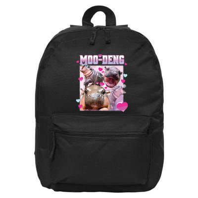 Moo Deng Hippo Baby Pygmy Funny 16 in Basic Backpack