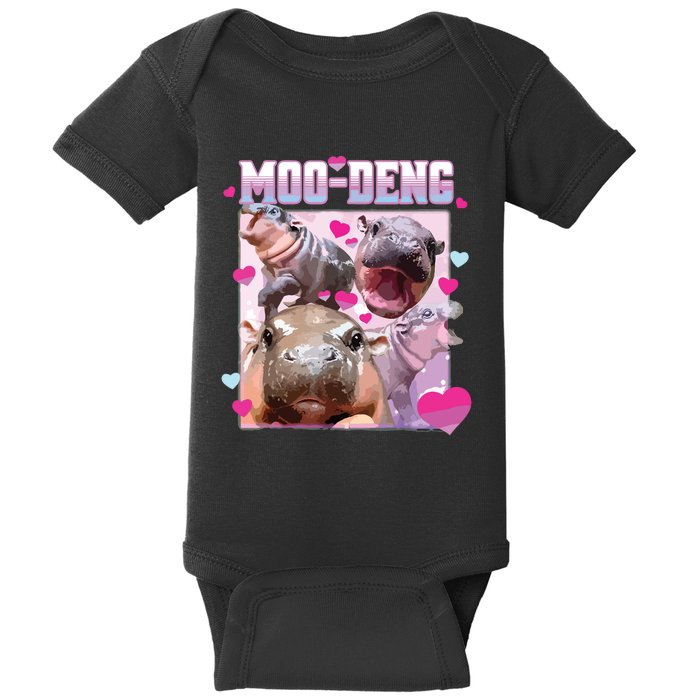 Moo Deng Hippo Baby Pygmy Funny Baby Bodysuit