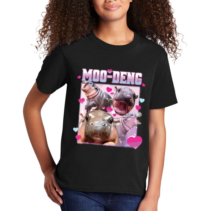 Moo Deng Hippo Baby Pygmy Funny Kids T-Shirt