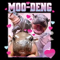 Moo Deng Hippo Baby Pygmy Funny Kids T-Shirt