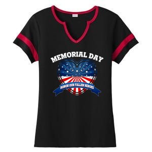 Memorial Day Honor Our Fallen Heroes Ladies Halftime Notch Neck Tee