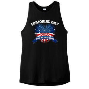 Memorial Day Honor Our Fallen Heroes Ladies PosiCharge Tri-Blend Wicking Tank