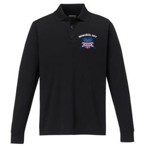 Memorial Day Honor Our Fallen Heroes Performance Long Sleeve Polo