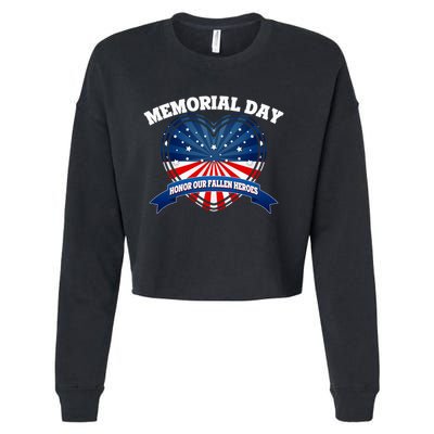 Memorial Day Honor Our Fallen Heroes Cropped Pullover Crew