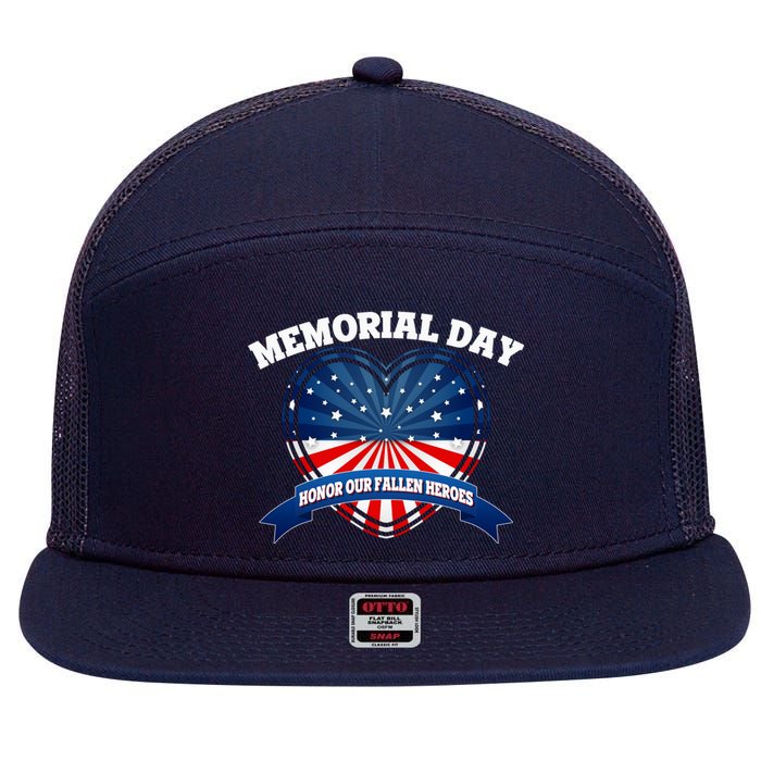 Memorial Day Honor Our Fallen Heroes 7 Panel Mesh Trucker Snapback Hat