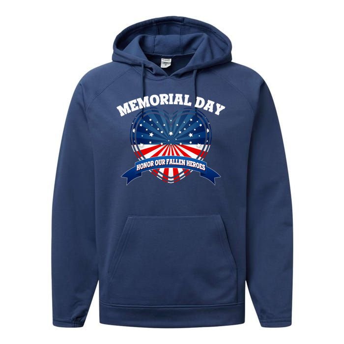 Memorial Day Honor Our Fallen Heroes Performance Fleece Hoodie