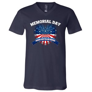 Memorial Day Honor Our Fallen Heroes V-Neck T-Shirt