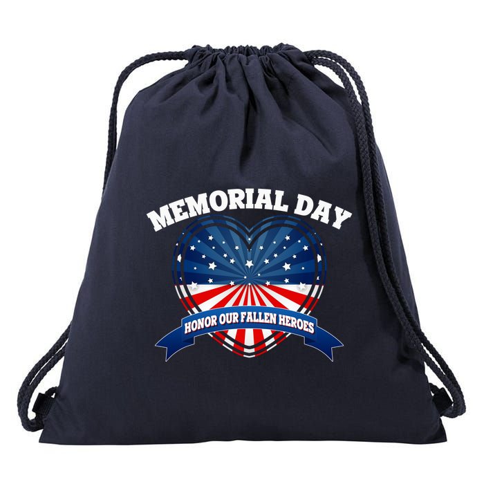 Memorial Day Honor Our Fallen Heroes Drawstring Bag
