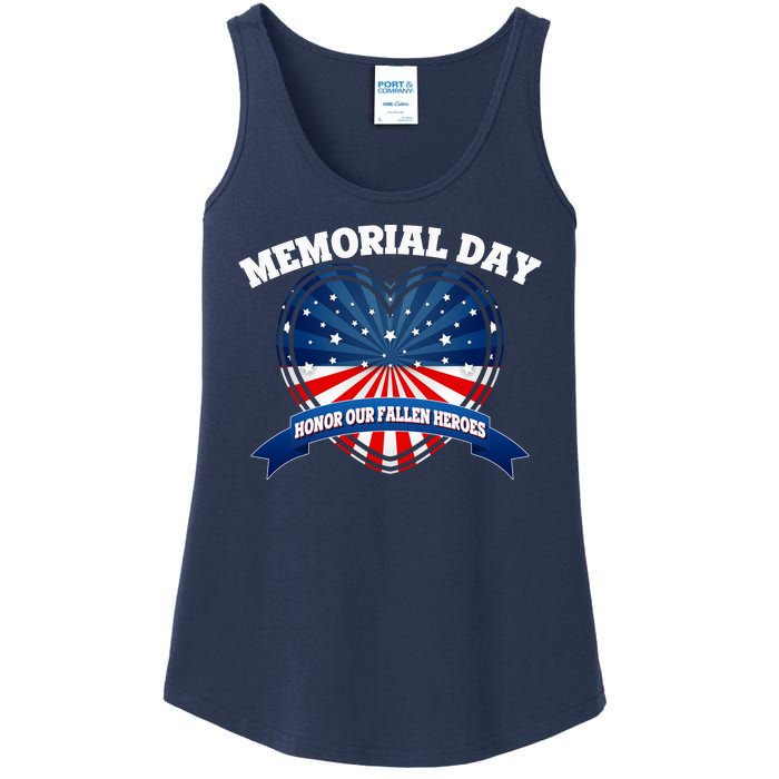 Memorial Day Honor Our Fallen Heroes Ladies Essential Tank