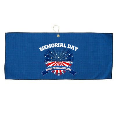 Memorial Day Honor Our Fallen Heroes Large Microfiber Waffle Golf Towel