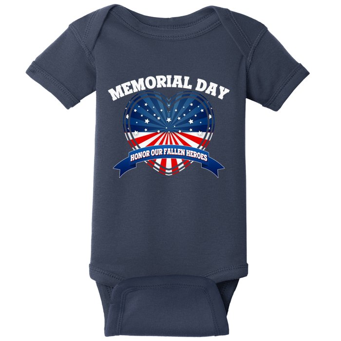 Memorial Day Honor Our Fallen Heroes Baby Bodysuit