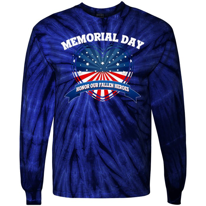 Memorial Day Honor Our Fallen Heroes Tie-Dye Long Sleeve Shirt