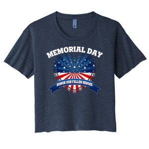 Memorial Day Honor Our Fallen Heroes Women's Crop Top Tee