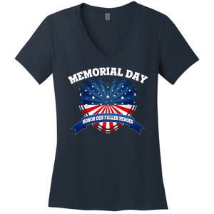 Memorial Day Honor Our Fallen Heroes Women's V-Neck T-Shirt