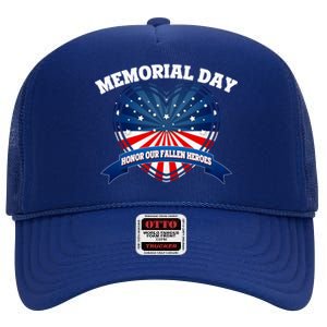 Memorial Day Honor Our Fallen Heroes High Crown Mesh Back Trucker Hat