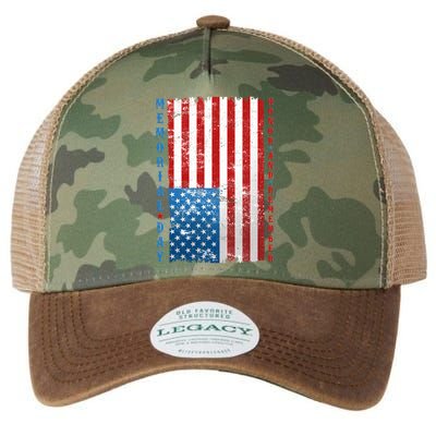Memorial Day Honor And Remember Distressed USA American Flag Legacy Tie Dye Trucker Hat