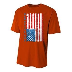 Memorial Day Honor And Remember Distressed USA American Flag Performance Sprint T-Shirt