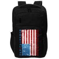 Memorial Day Honor And Remember Distressed USA American Flag Impact Tech Backpack