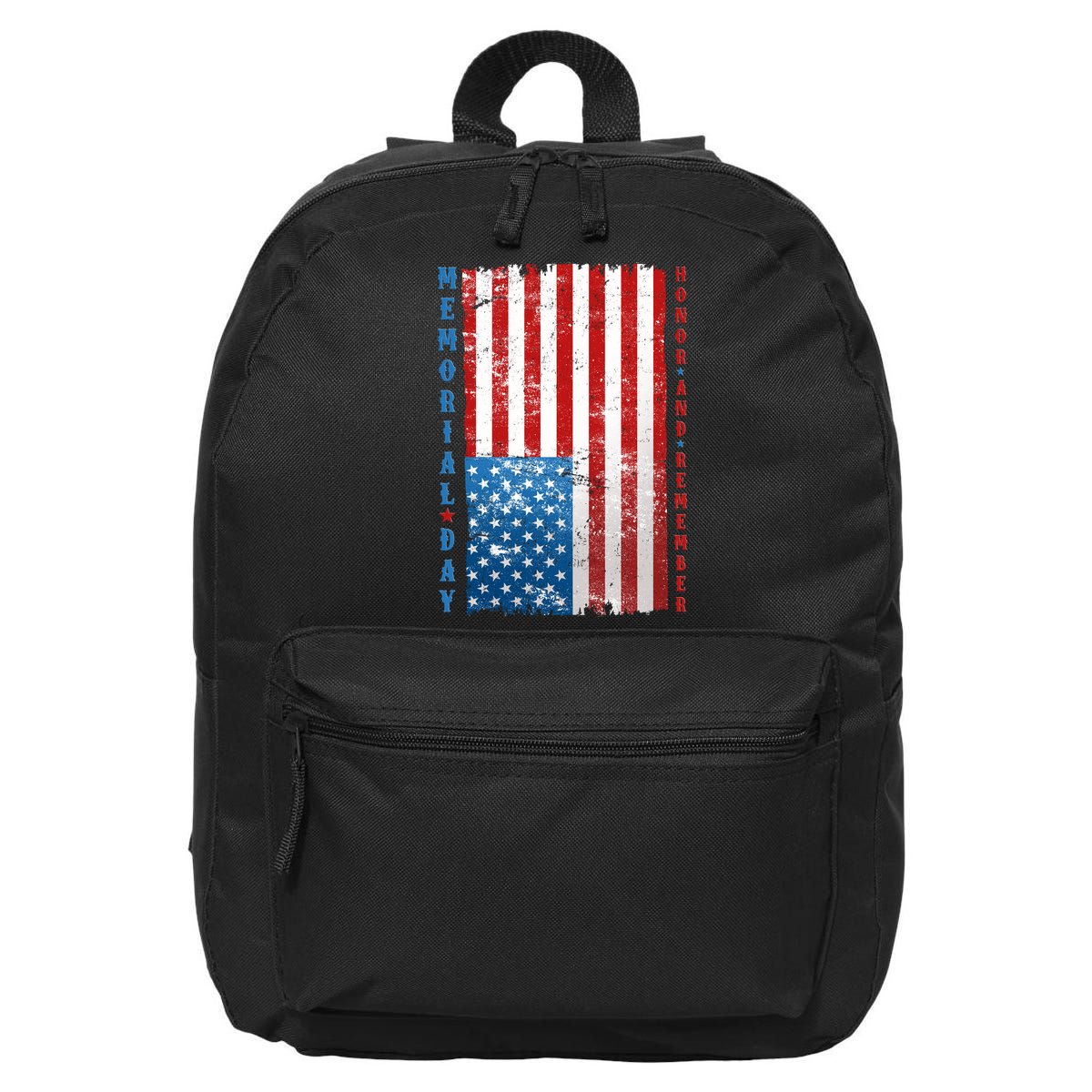 Memorial Day Honor And Remember Distressed USA American Flag 16 in Basic Backpack