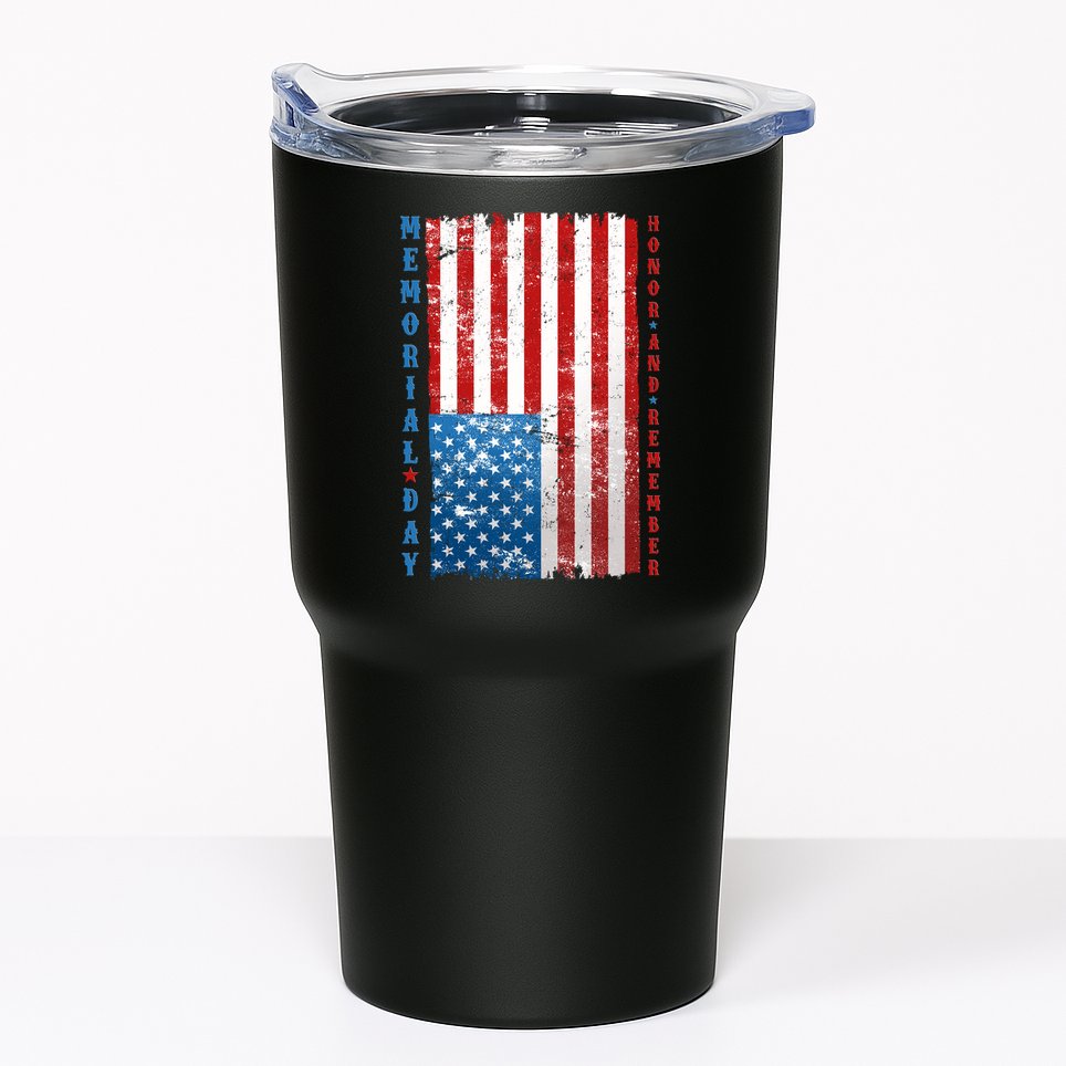 Memorial Day Honor And Remember Distressed USA American Flag Tumbler