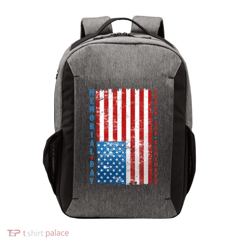 Memorial Day Honor And Remember Distressed USA American Flag Vector Backpack