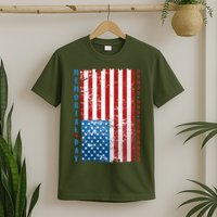 Memorial Day Honor And Remember Distressed USA American Flag T-Shirt