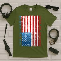 Memorial Day Honor And Remember Distressed USA American Flag T-Shirt