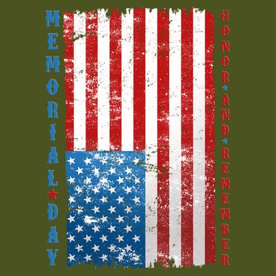 Memorial Day Honor And Remember Distressed USA American Flag T-Shirt
