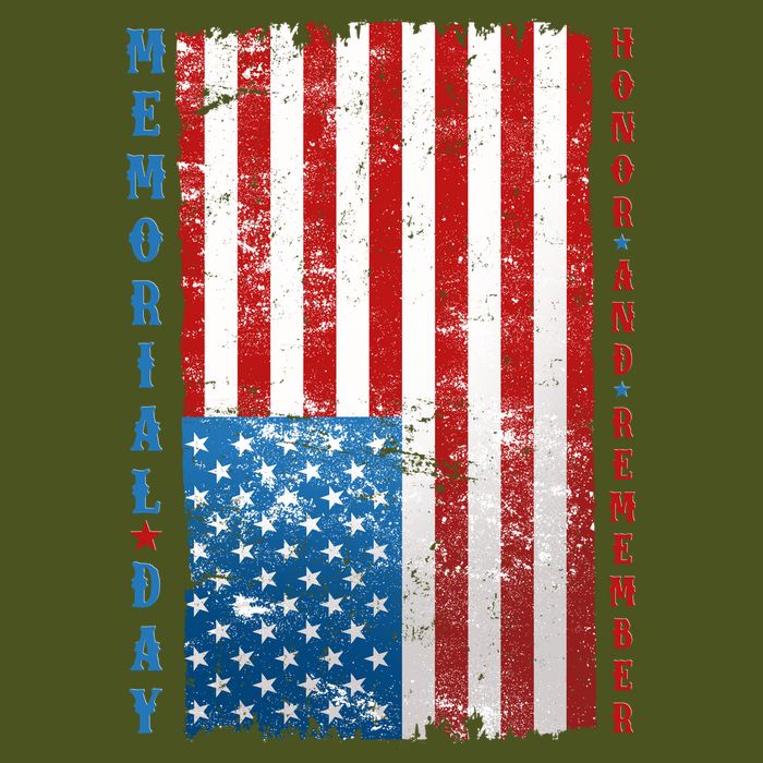 Memorial Day Honor And Remember Distressed USA American Flag T-Shirt