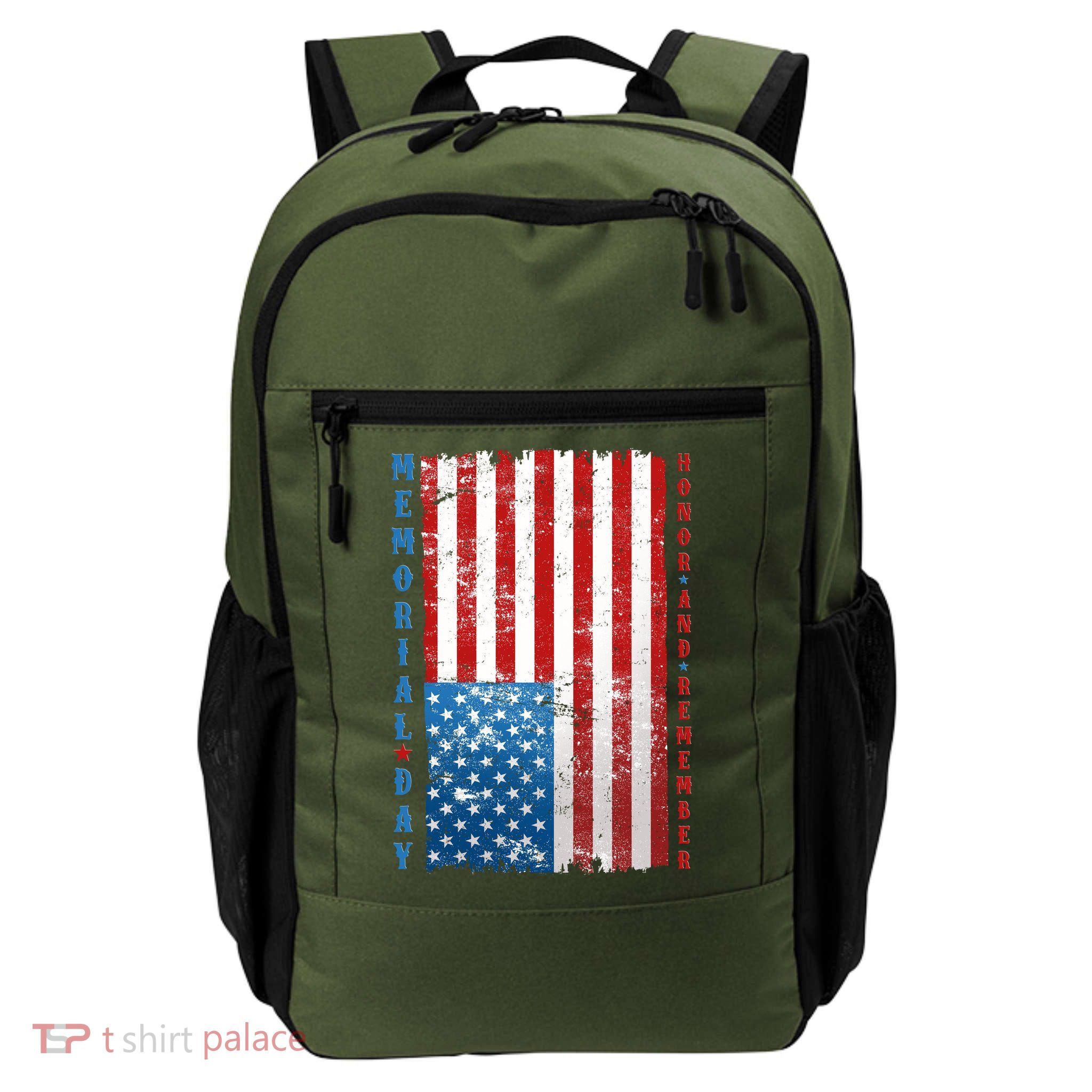 Memorial Day Honor And Remember Distressed USA American Flag Daily Commute Backpack