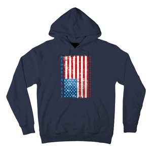 Memorial Day Honor And Remember Distressed USA American Flag Hoodie