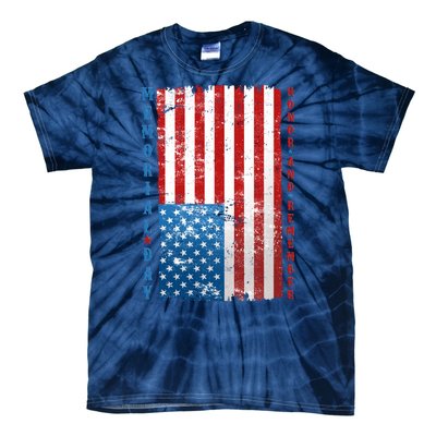 Memorial Day Honor And Remember Distressed USA American Flag Tie-Dye T-Shirt