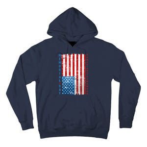 Memorial Day Honor And Remember Distressed USA American Flag Tall Hoodie