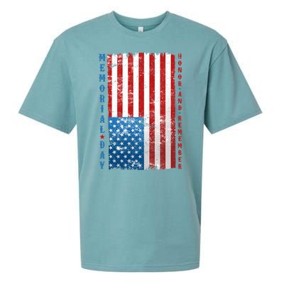 Memorial Day Honor And Remember Distressed USA American Flag Sueded Cloud Jersey T-Shirt