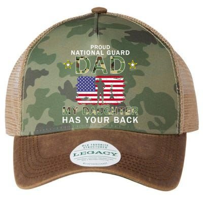 My Daughter Has Your Backcute Giftproud National Guard Dad Army Gift Legacy Tie Dye Trucker Hat