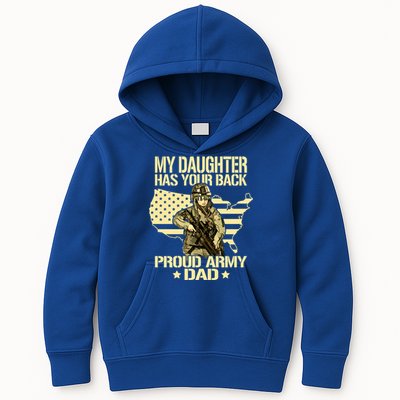 My Daughter Has Your Back Gift Proud Army Dad Military Father Gift Kids Hoodie