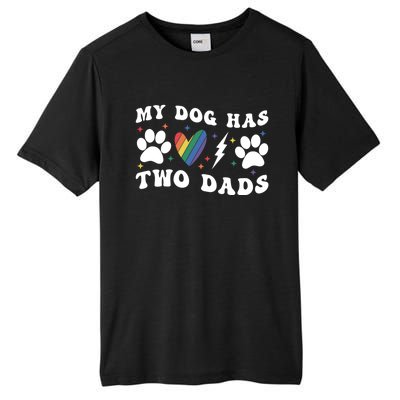 My Dog Has Two Dads Funny Pride Lgbt Lgbtq Rainbow Gift Tall Fusion ChromaSoft Performance T-Shirt